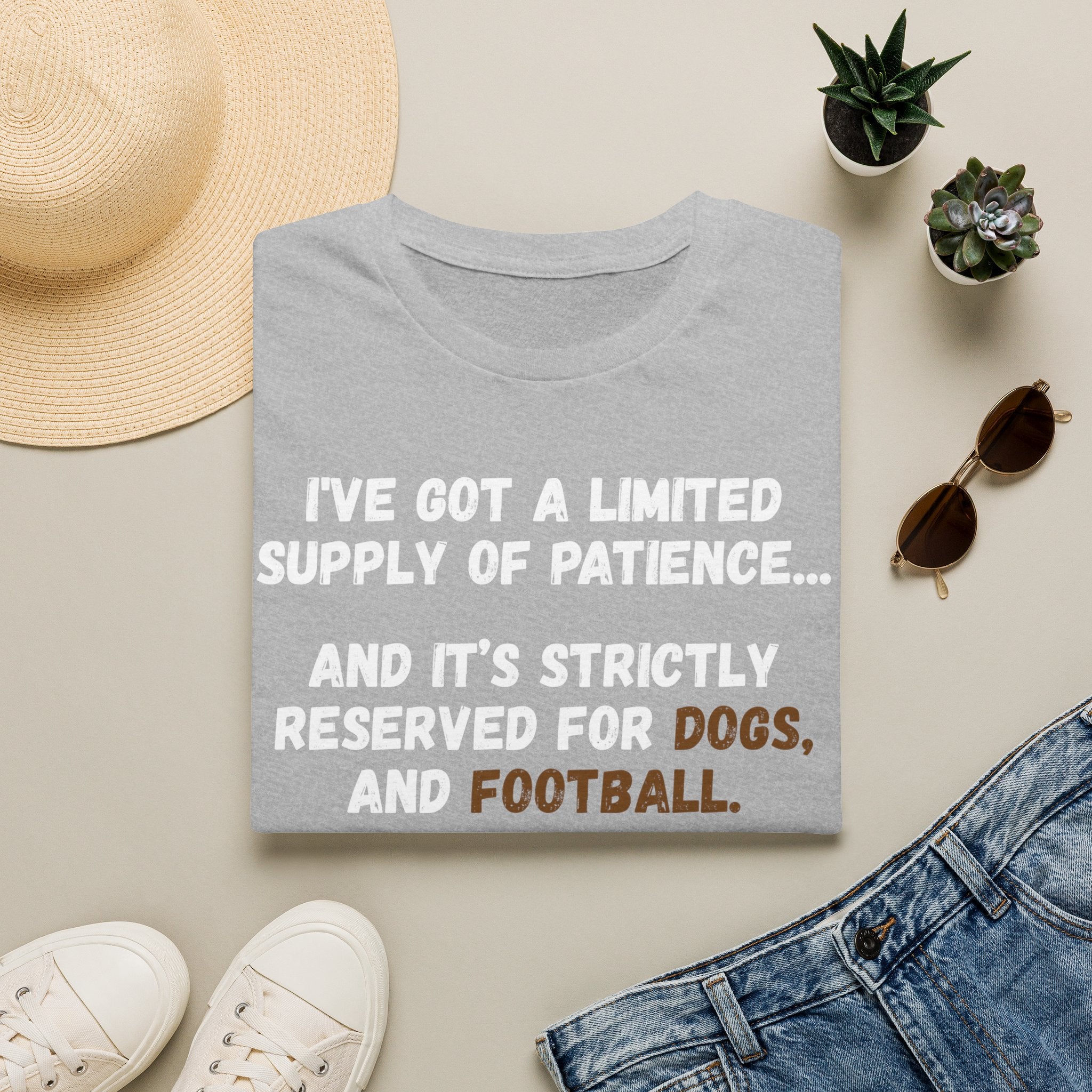 Funny 'Limited Supply of Patience' T-Shirt — Dogs & Football Lover Tee