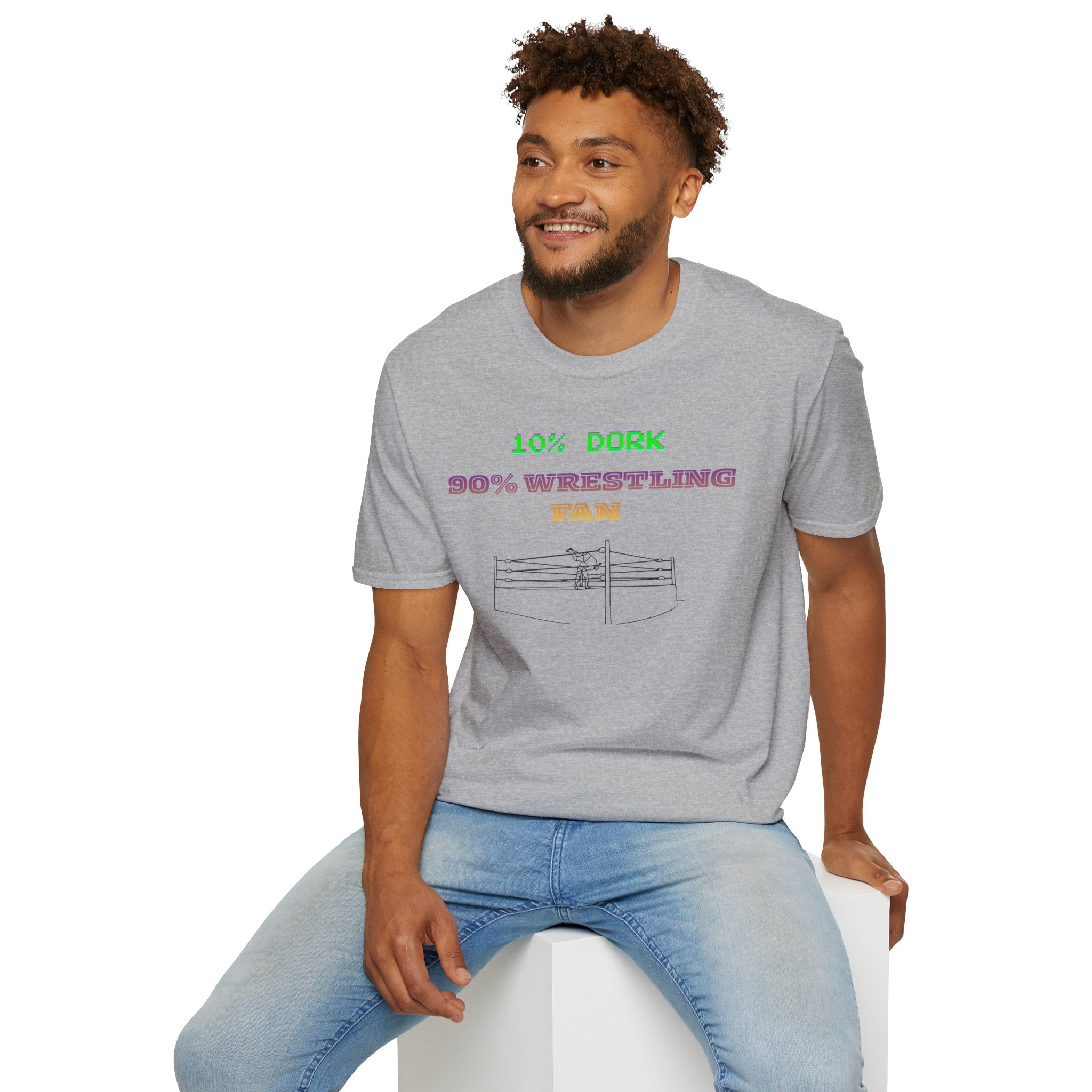 Wrestling Fan T-Shirt — "10% Dork 90% Wrestling Fan" Retro Ring Design