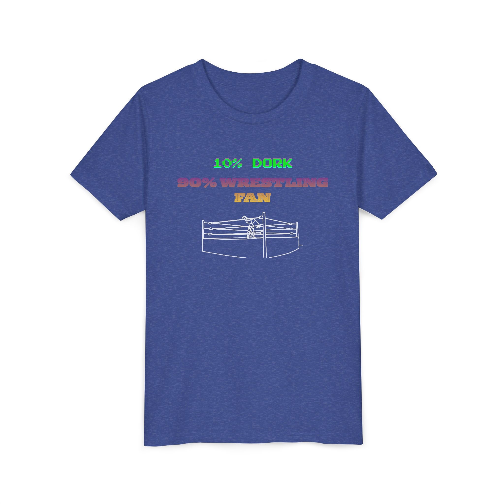 Youth Wrestling Tee - "10% Dork 90% Wrestling Fan" Kids Short Sleeve Shirt