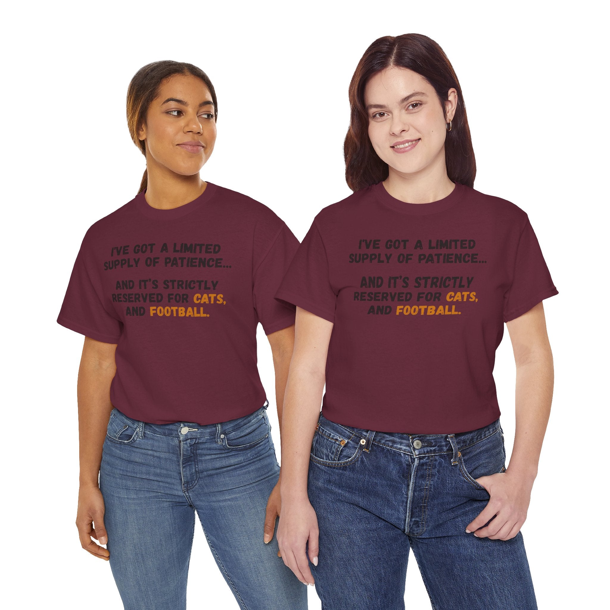 Patience Reserved For Cats and Football T-Shirt