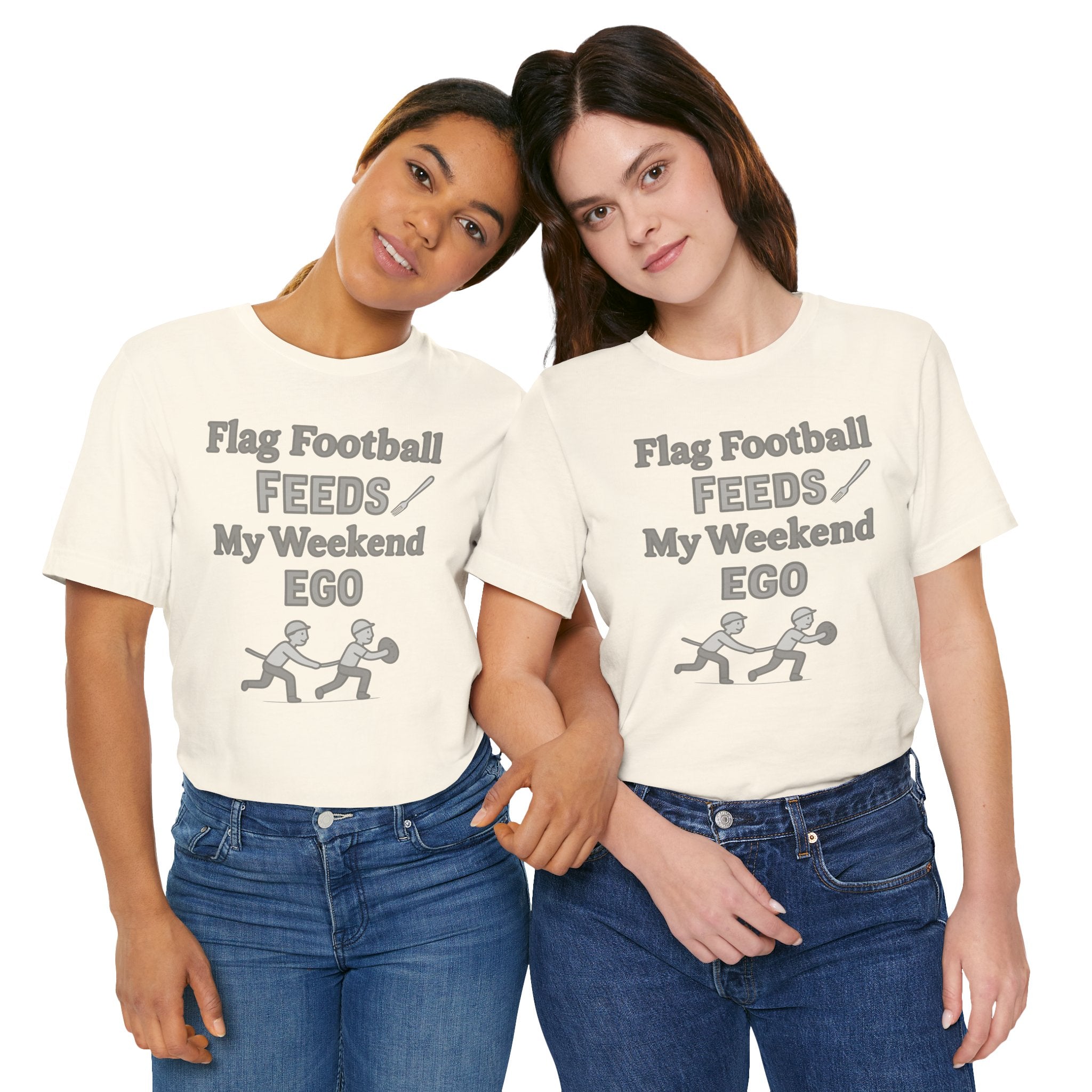 Flag Football Tee — "Flag Football Feeds My Weekend Ego" Casual Sports Shirt