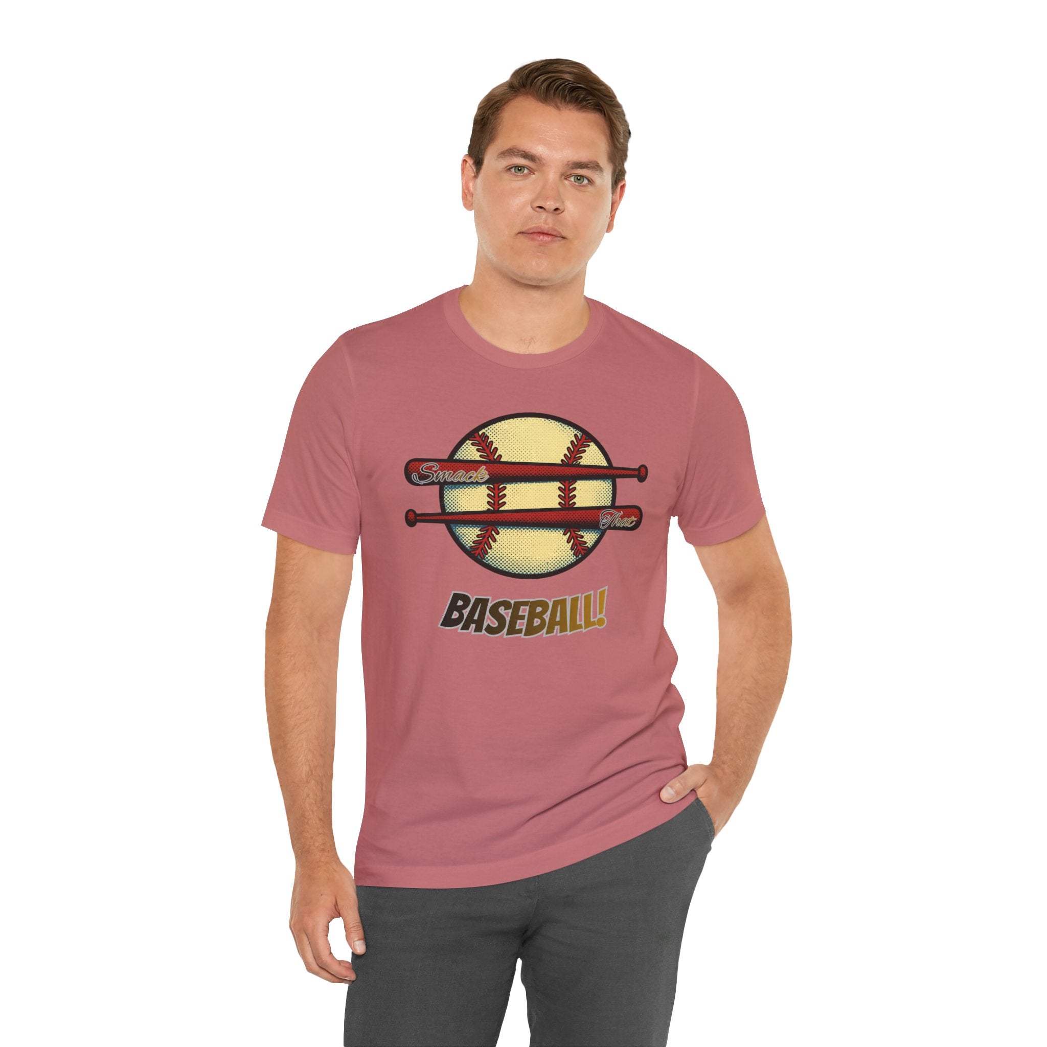Smack That Baseball Retro Baseball Tee — Bats Graphic Shirt