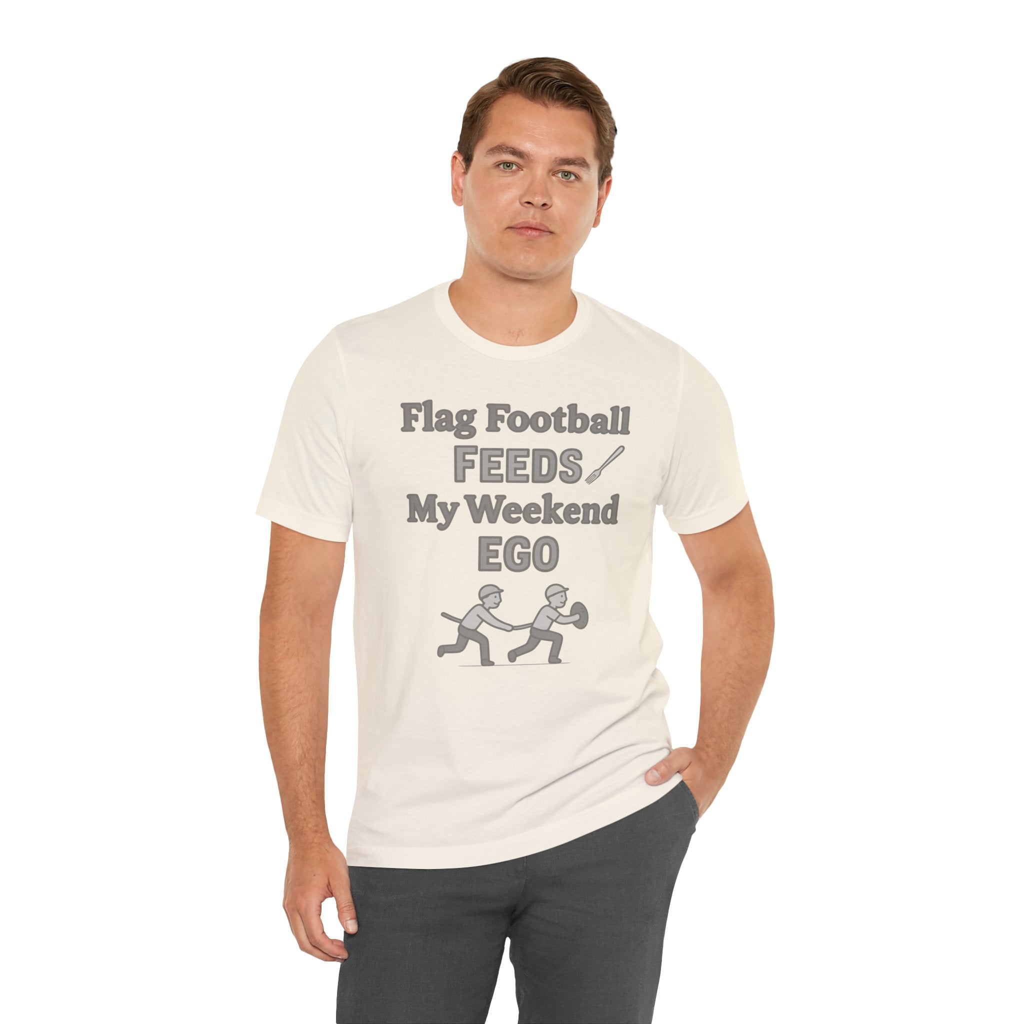 Flag Football Tee — "Flag Football Feeds My Weekend Ego" Casual Sports Shirt