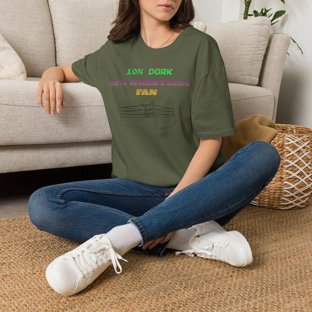 Wrestling Fan T-Shirt — "10% Dork 90% Wrestling Fan" Retro Ring Design