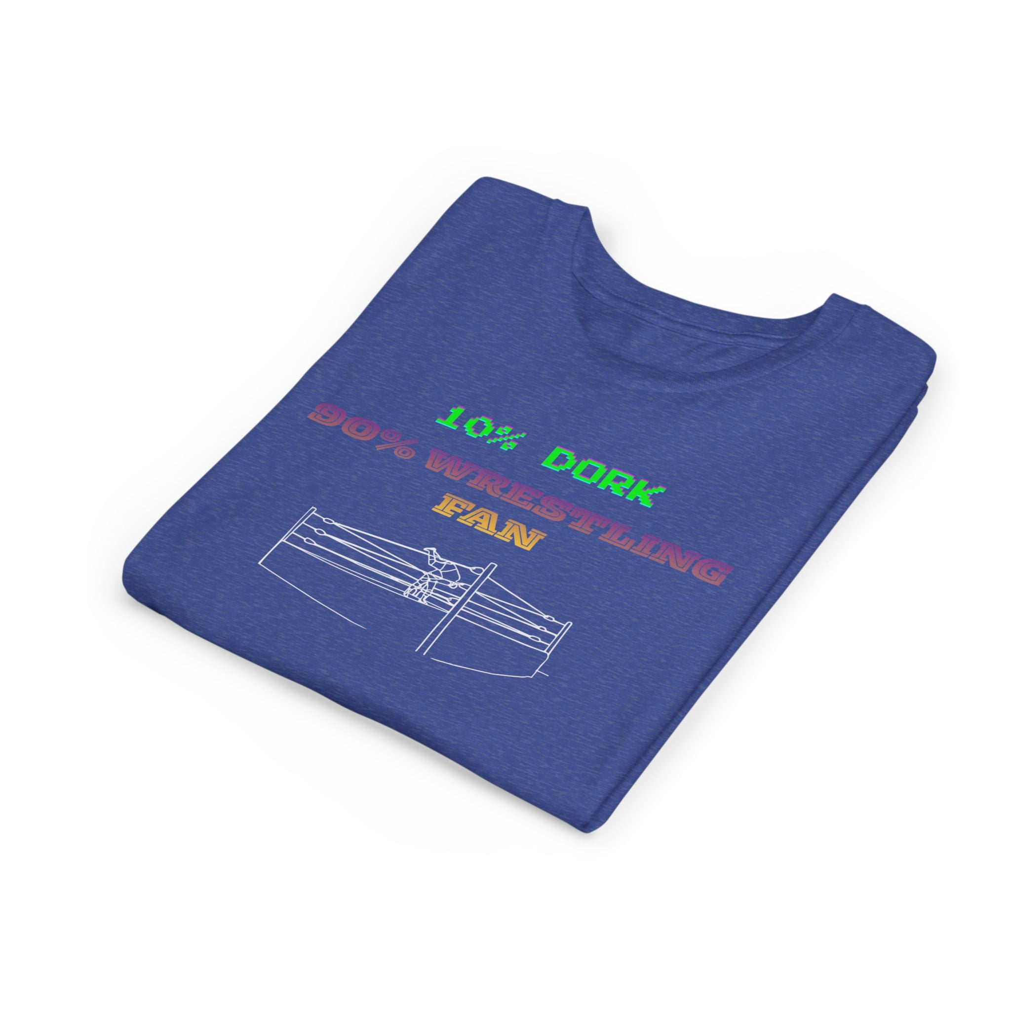 Youth Wrestling Tee - "10% Dork 90% Wrestling Fan" Kids Short Sleeve Shirt