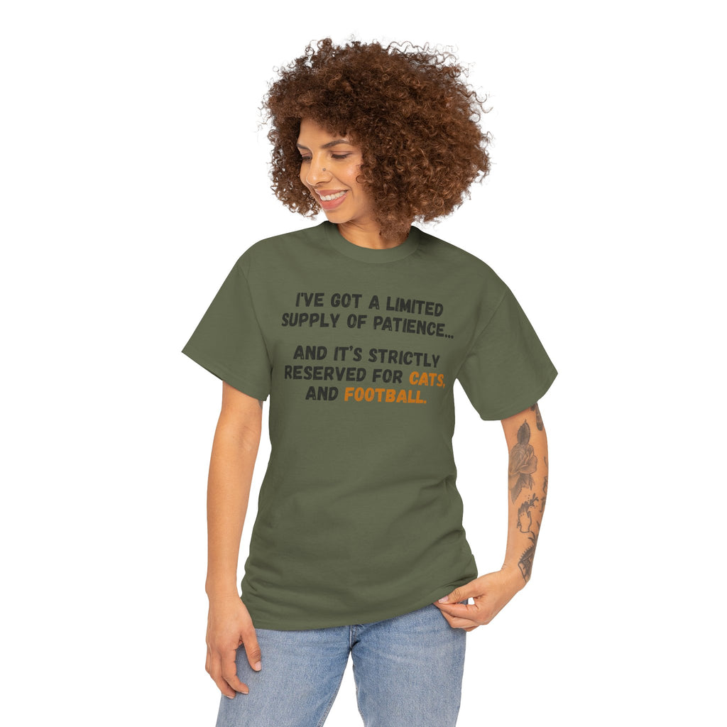 Patience Reserved For Cats and Football T-Shirt