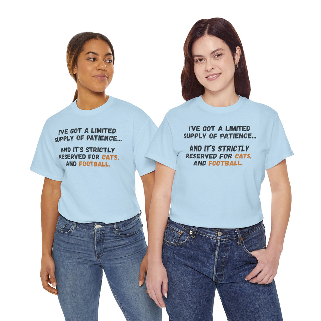 Patience Reserved For Cats and Football T-Shirt