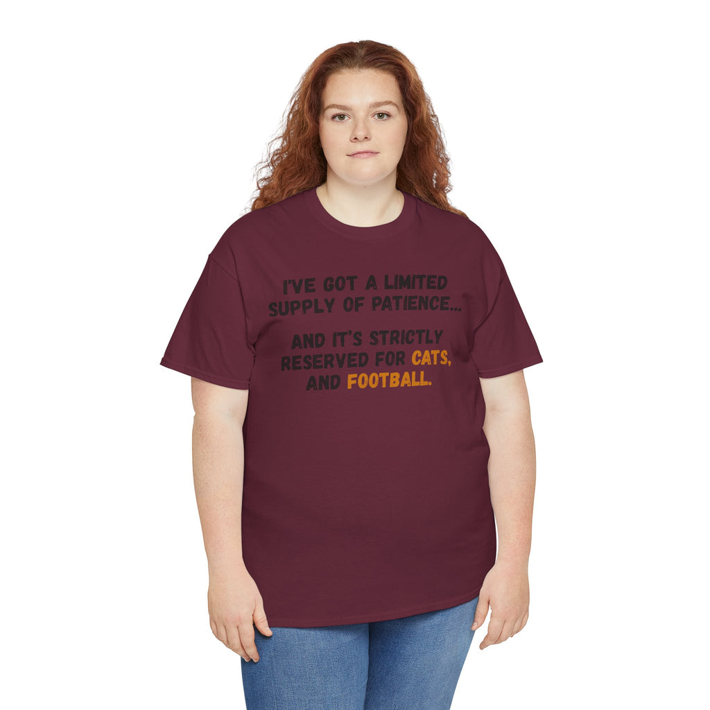 Patience Reserved For Cats and Football T-Shirt