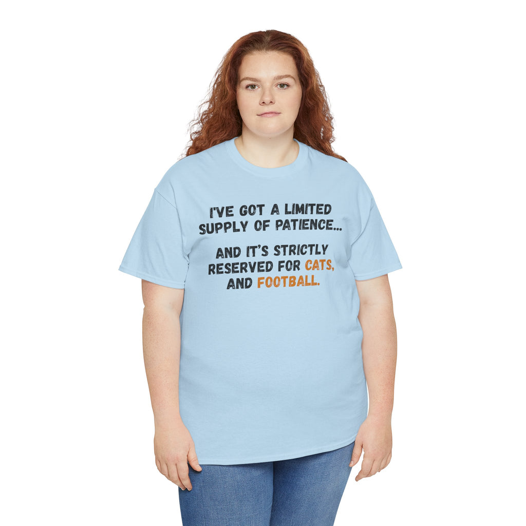 Patience Reserved For Cats and Football T-Shirt