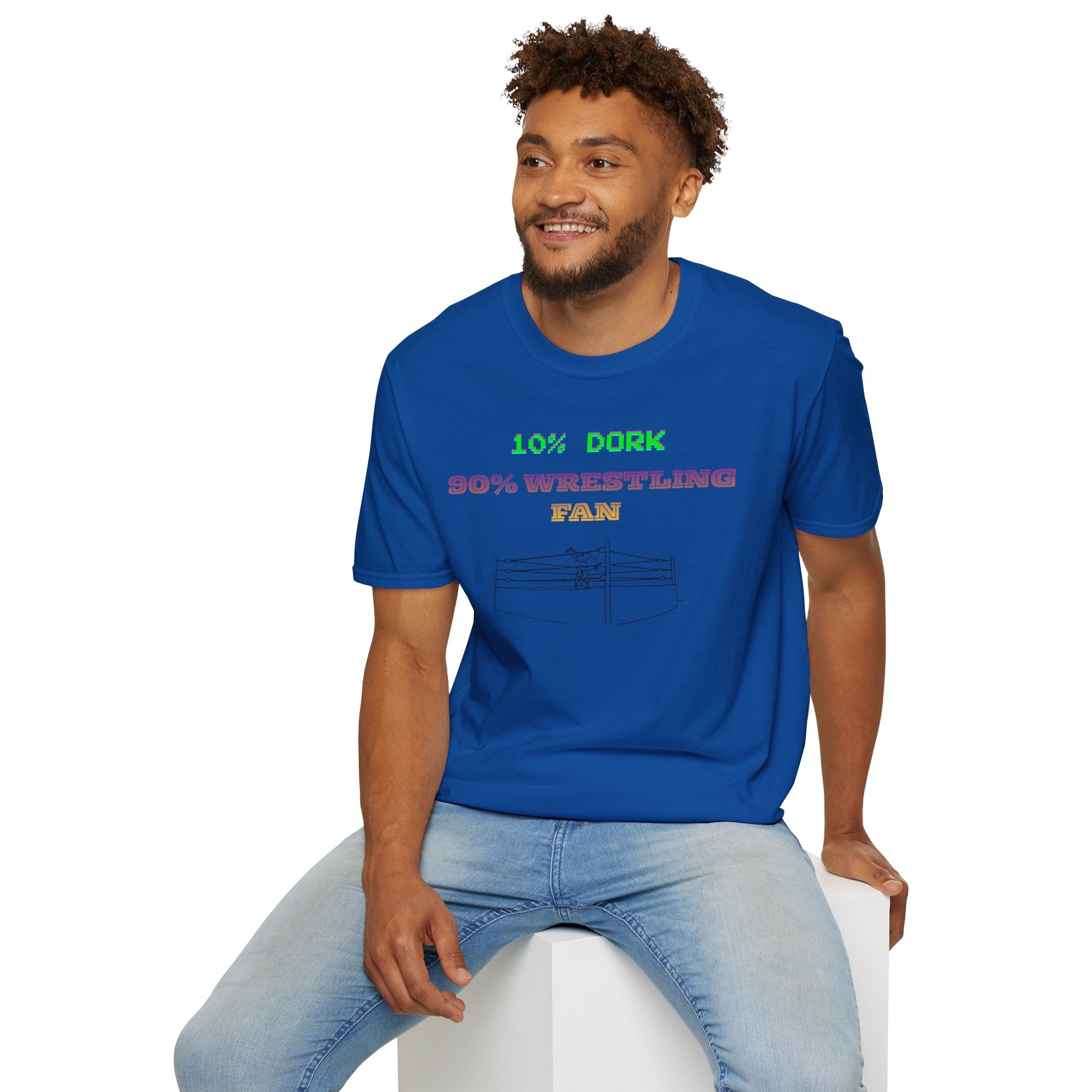 Wrestling Fan T-Shirt — "10% Dork 90% Wrestling Fan" Retro Ring Design