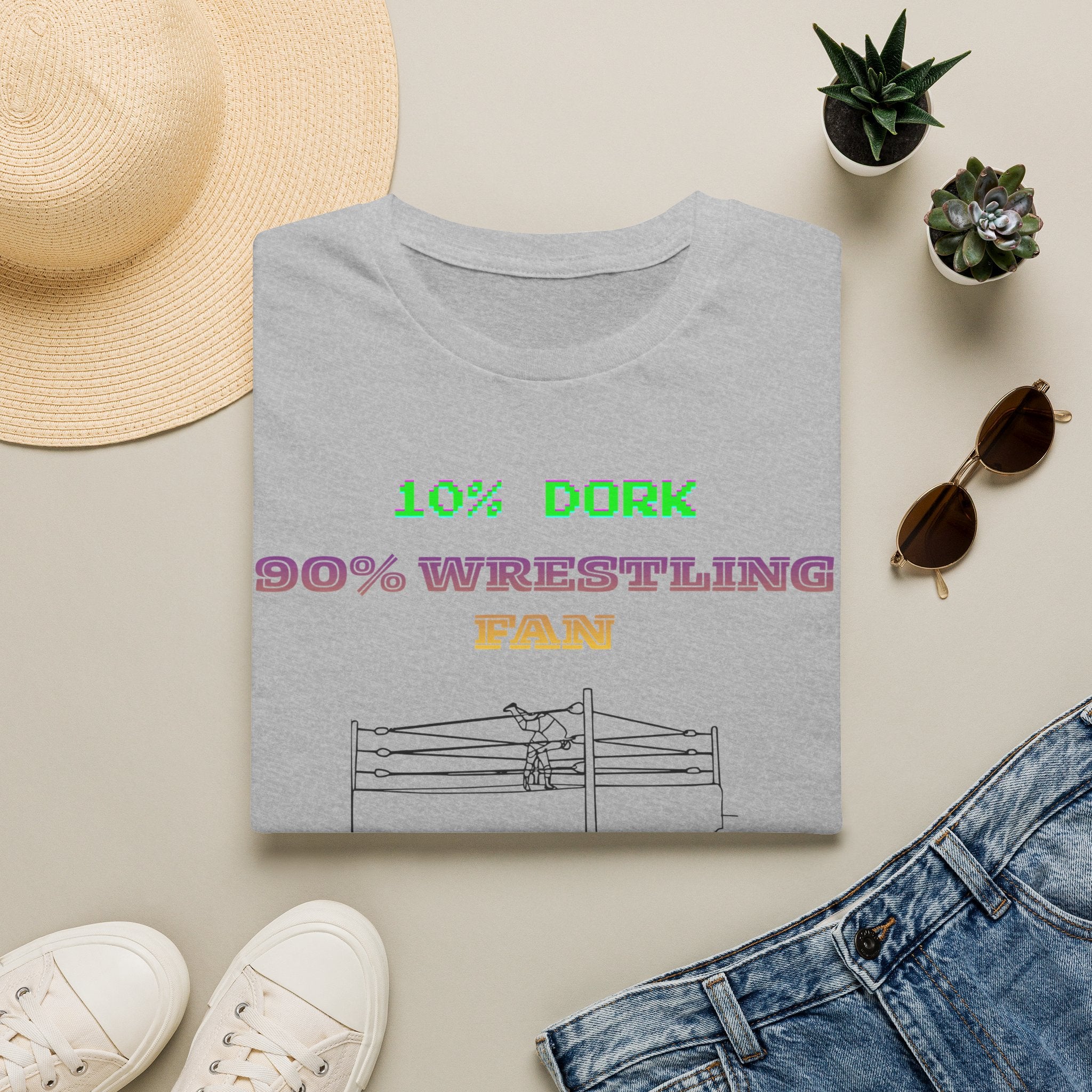 Wrestling Fan T-Shirt — "10% Dork 90% Wrestling Fan" Retro Ring Design