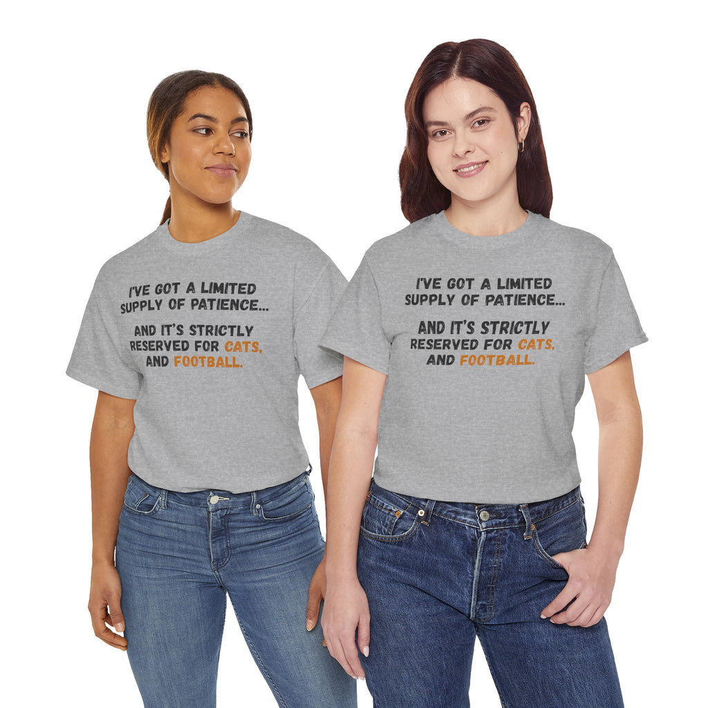 Patience Reserved For Cats and Football T-Shirt