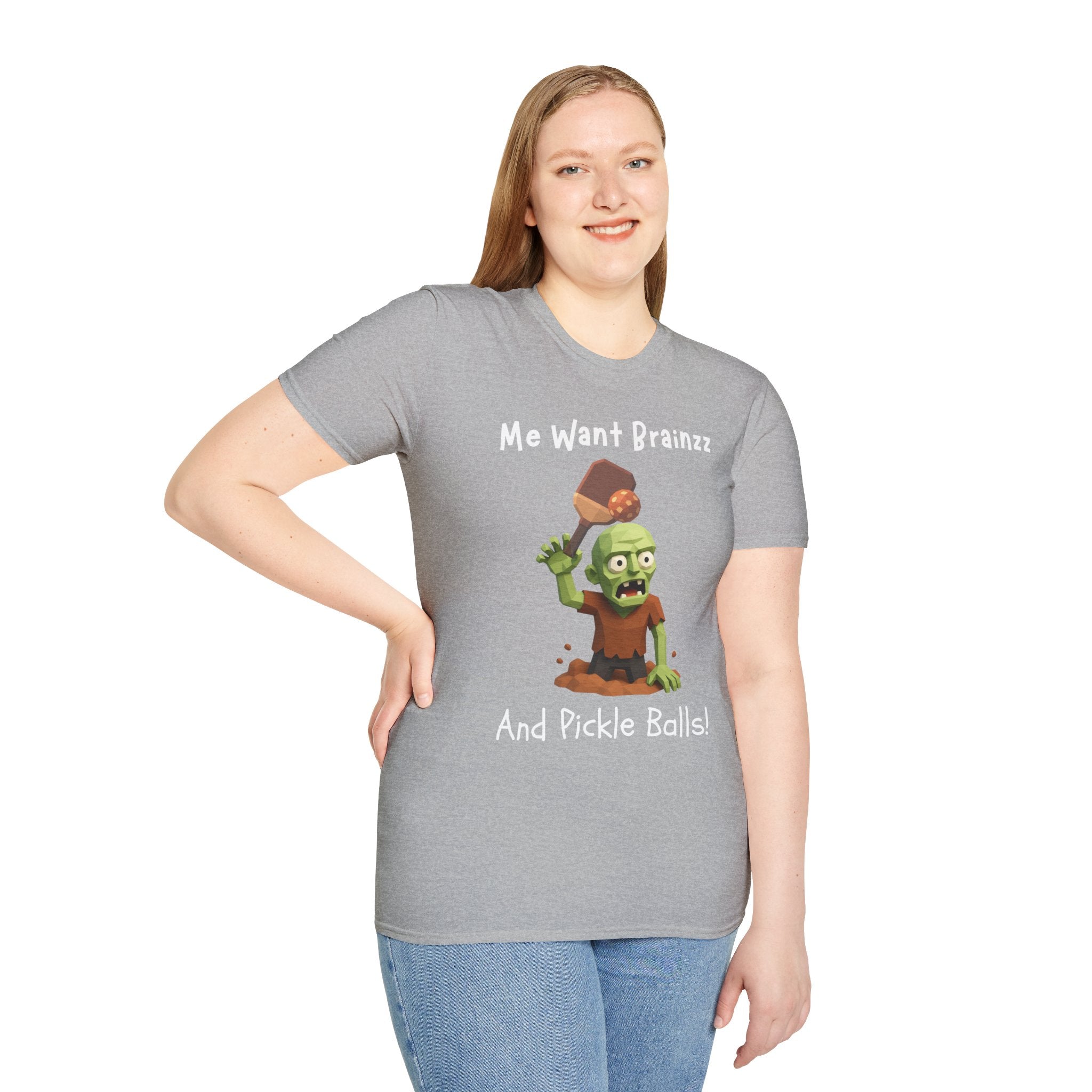 Me Want Brainzz Zombie T‑Shirt — Funny Pickleball Zombie Tee