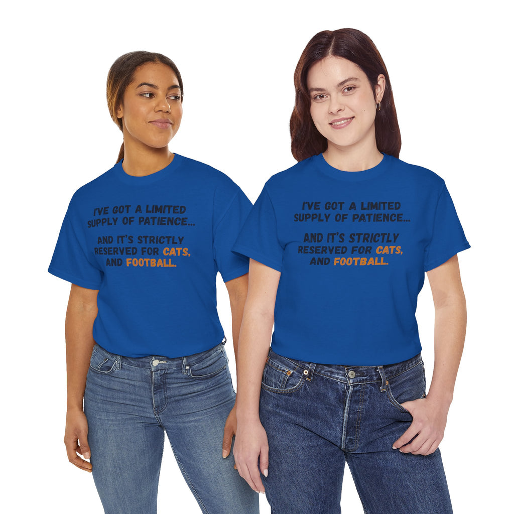 Patience Reserved For Cats and Football T-Shirt