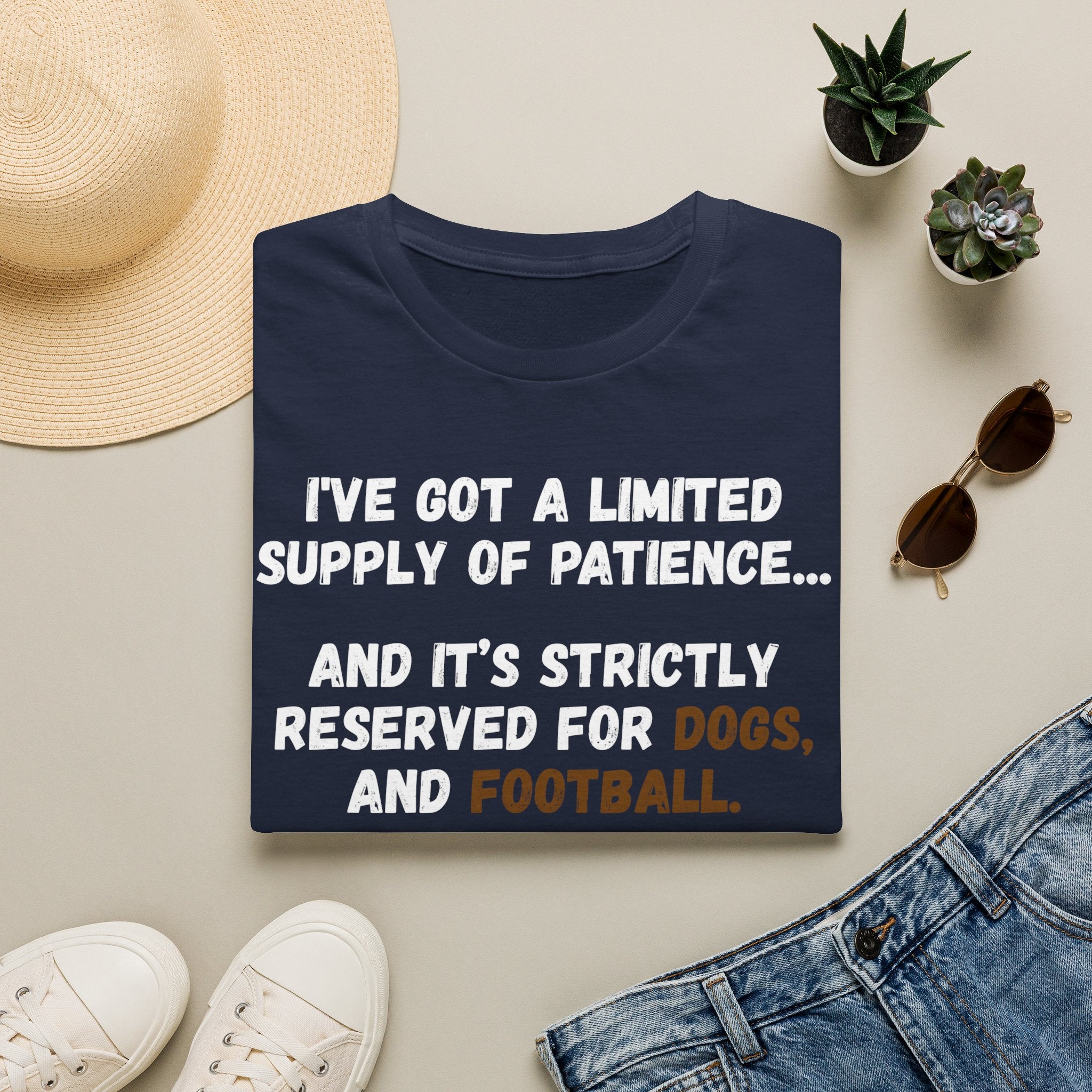 Funny 'Limited Supply of Patience' T-Shirt — Dogs & Football Lover Tee