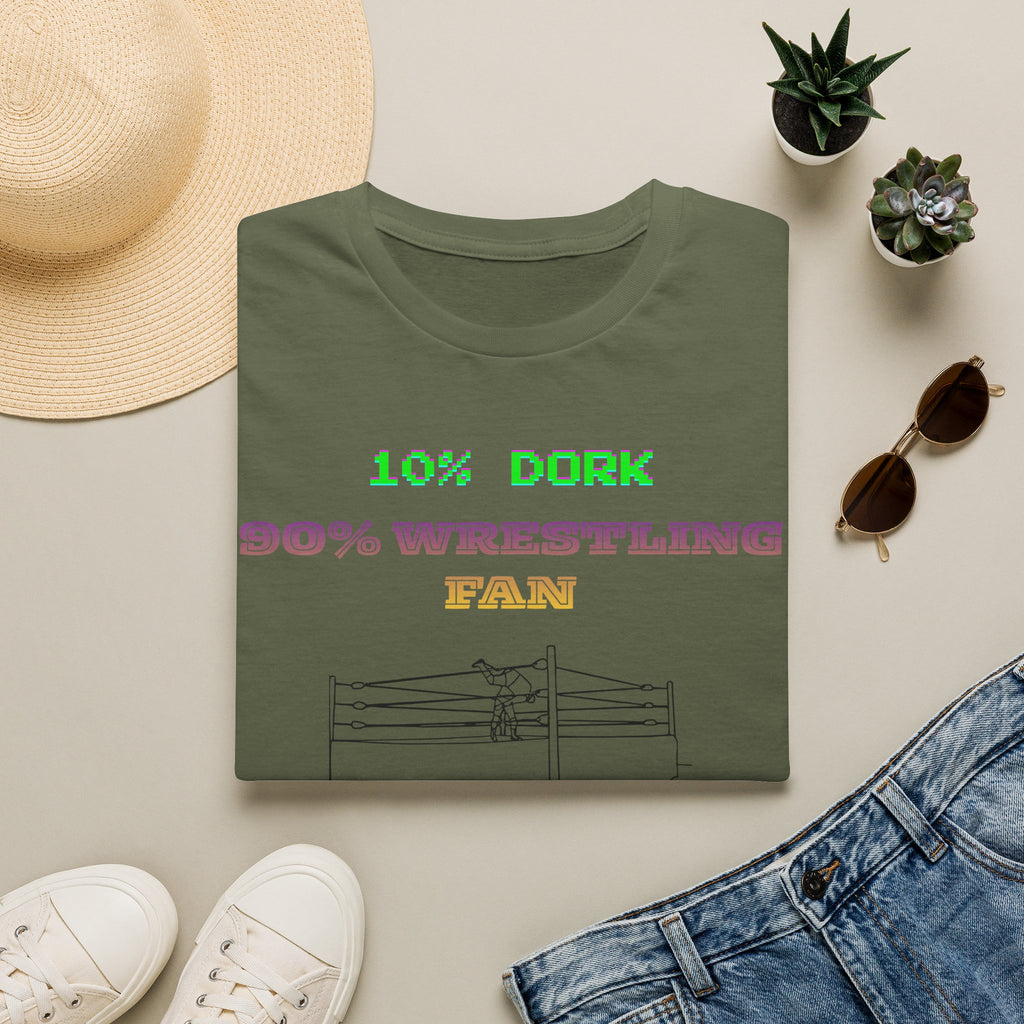 Wrestling Fan T-Shirt — "10% Dork 90% Wrestling Fan" Retro Ring Design