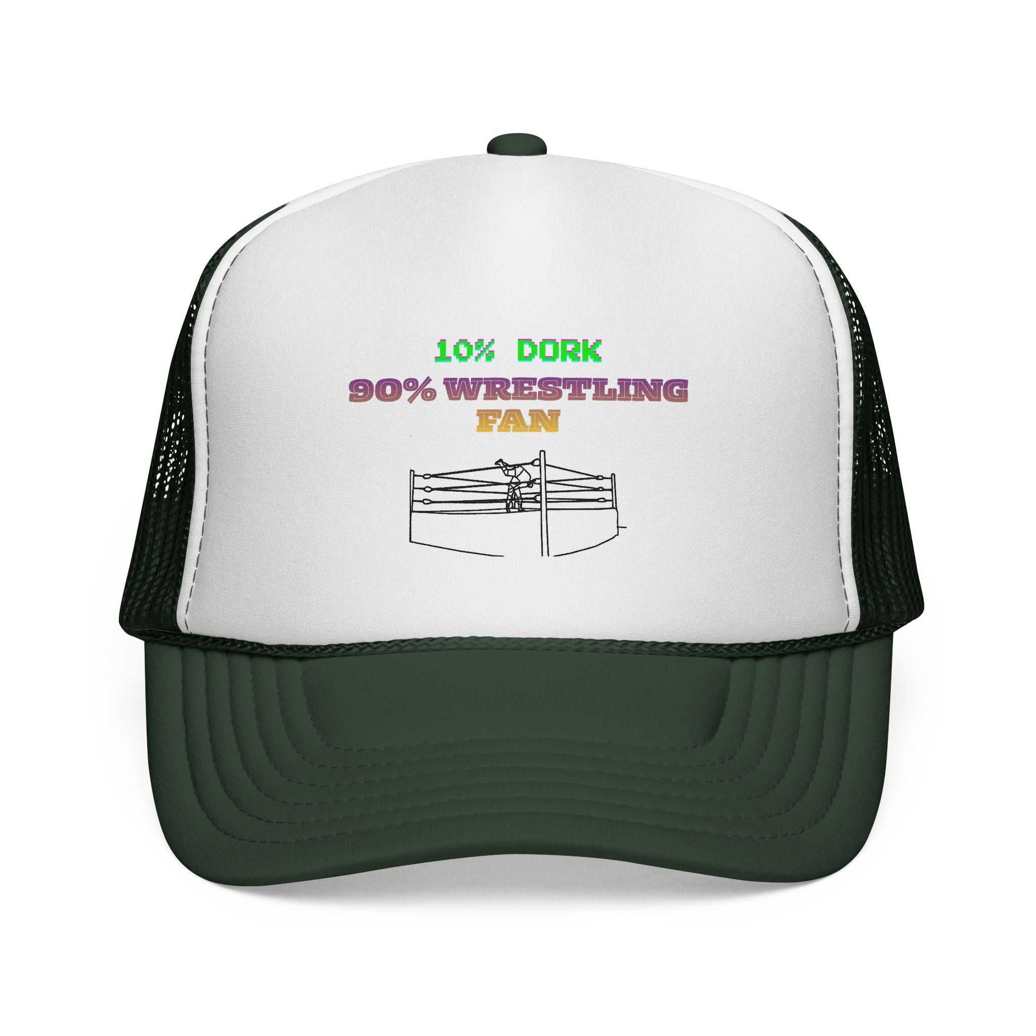 Wrestling Trucker Cap — “10% Dork 90% Wrestling Fan” Mesh Hat