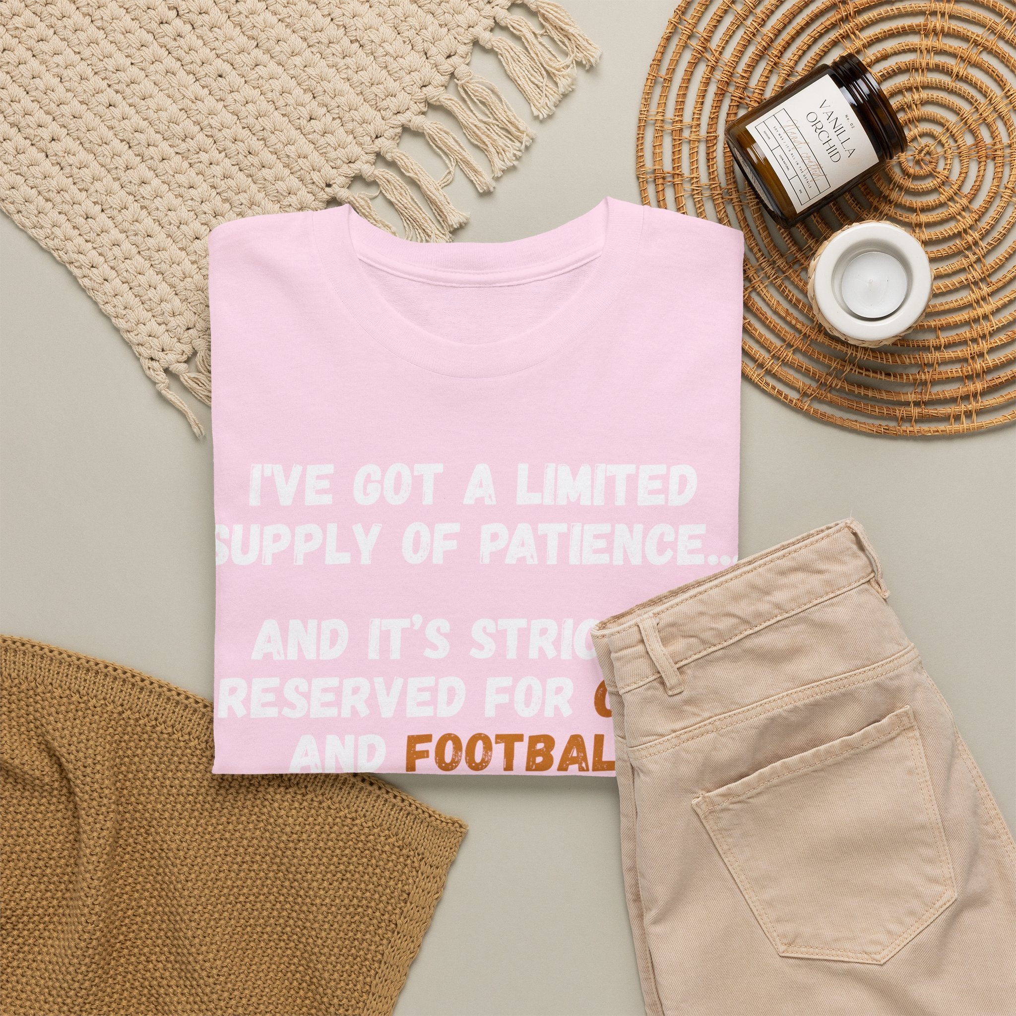 Limited Patience Tee — "Reserved for Cats and Football" Graphic Shirt