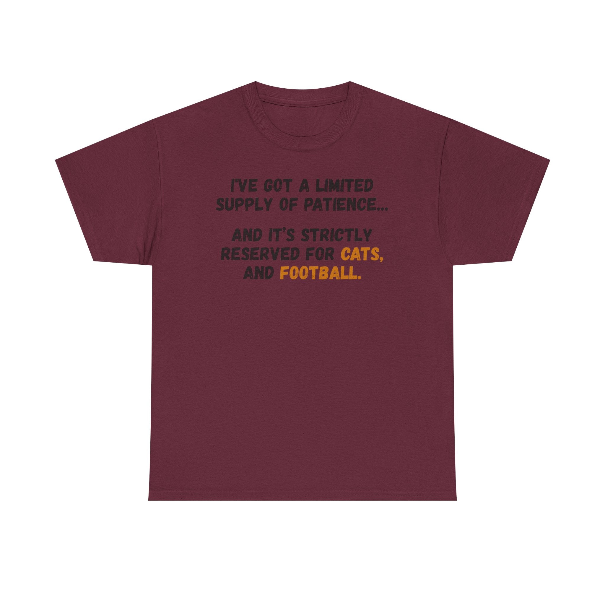 Patience Reserved For Cats and Football T-Shirt