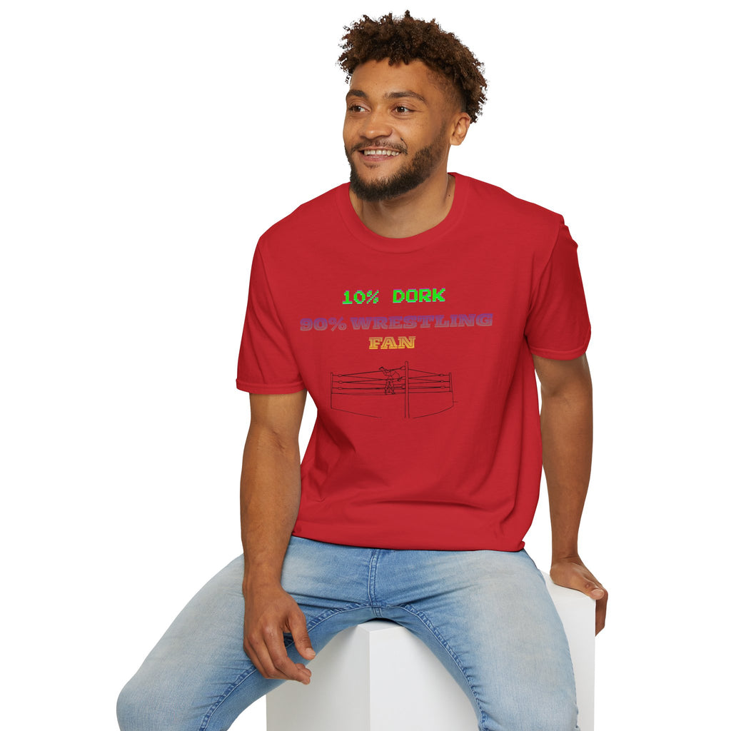 Wrestling Fan T-Shirt — "10% Dork 90% Wrestling Fan" Retro Ring Design