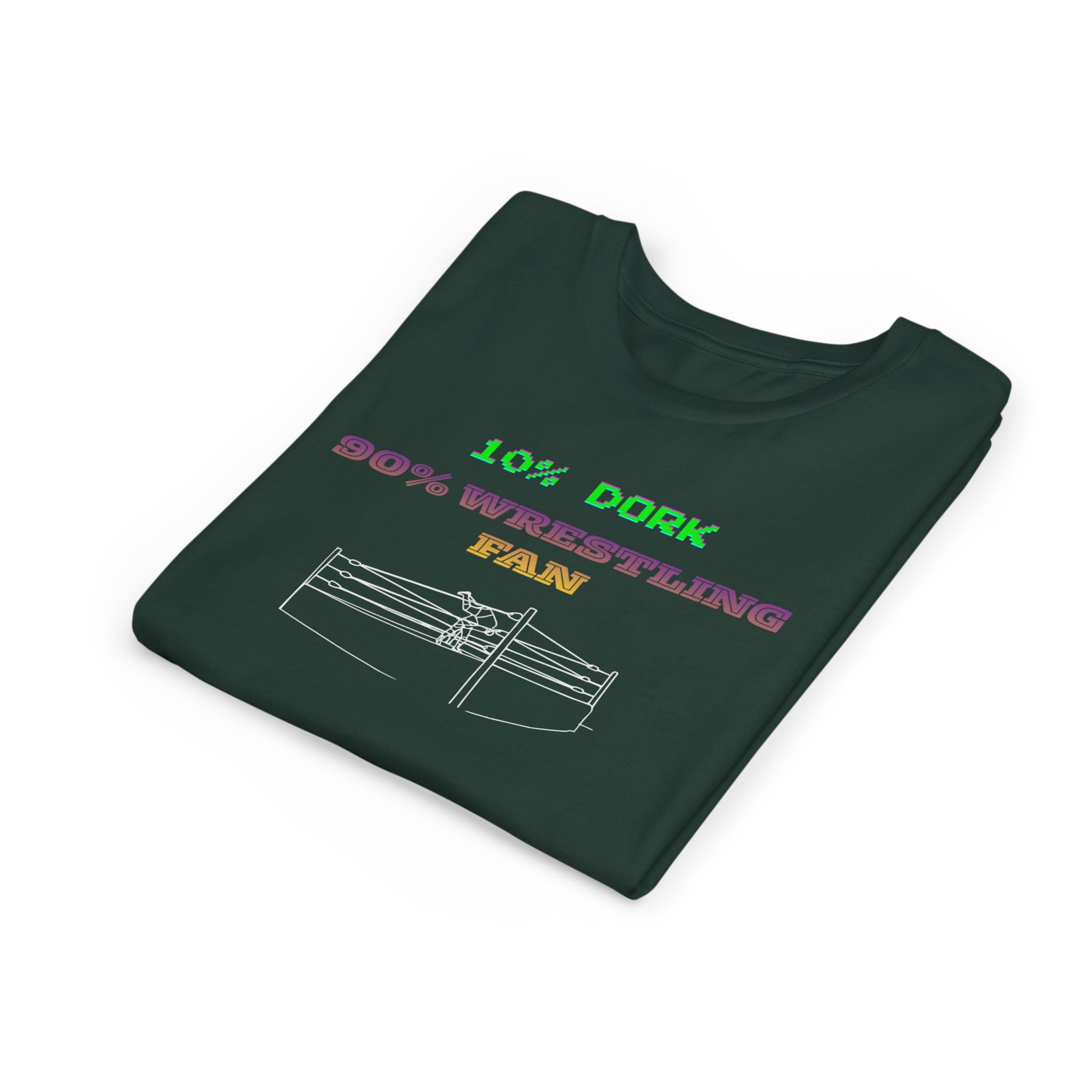 Youth Wrestling Tee - "10% Dork 90% Wrestling Fan" Kids Short Sleeve Shirt