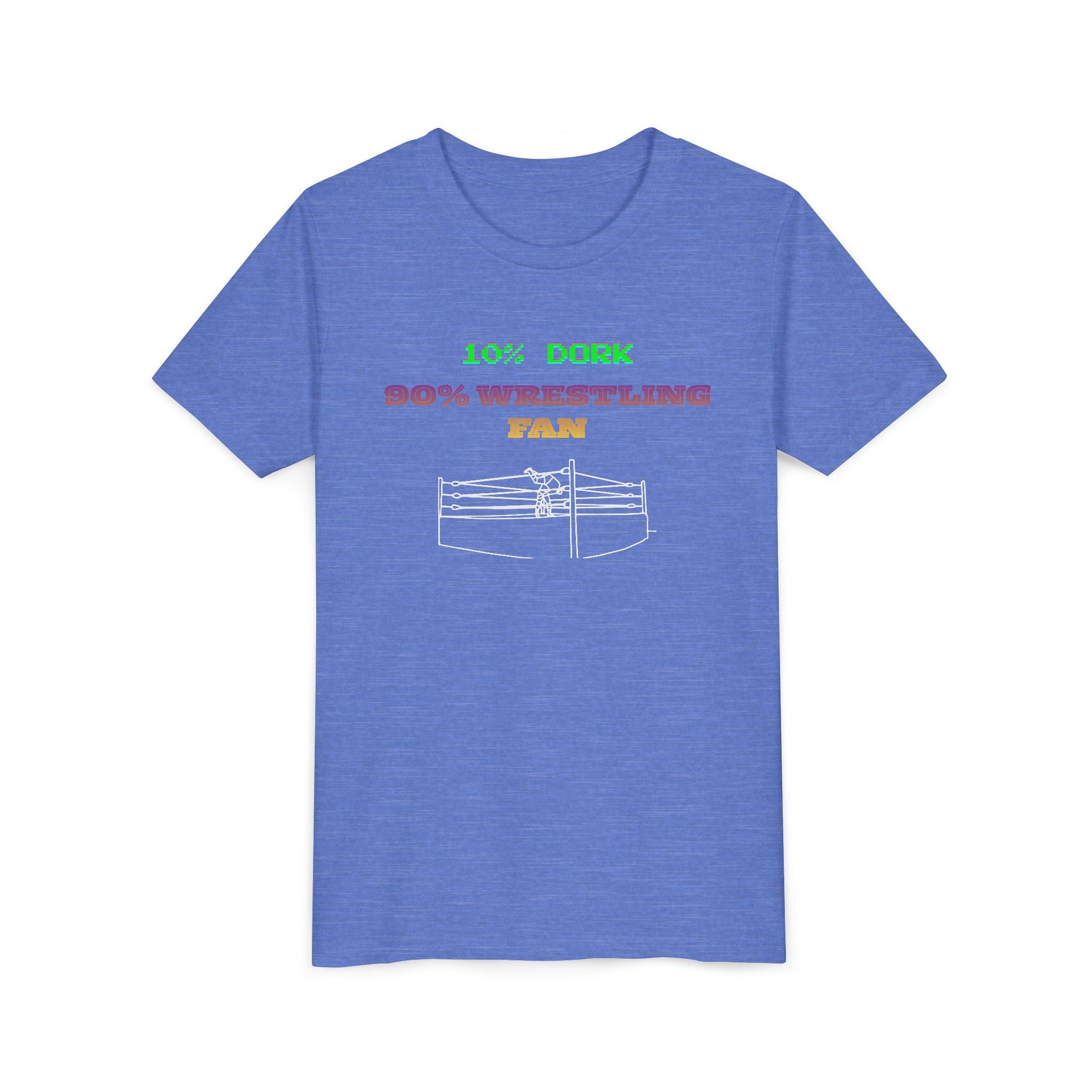 Youth Wrestling Tee - "10% Dork 90% Wrestling Fan" Kids Short Sleeve Shirt