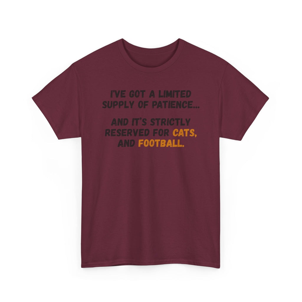 Patience Reserved For Cats and Football T-Shirt