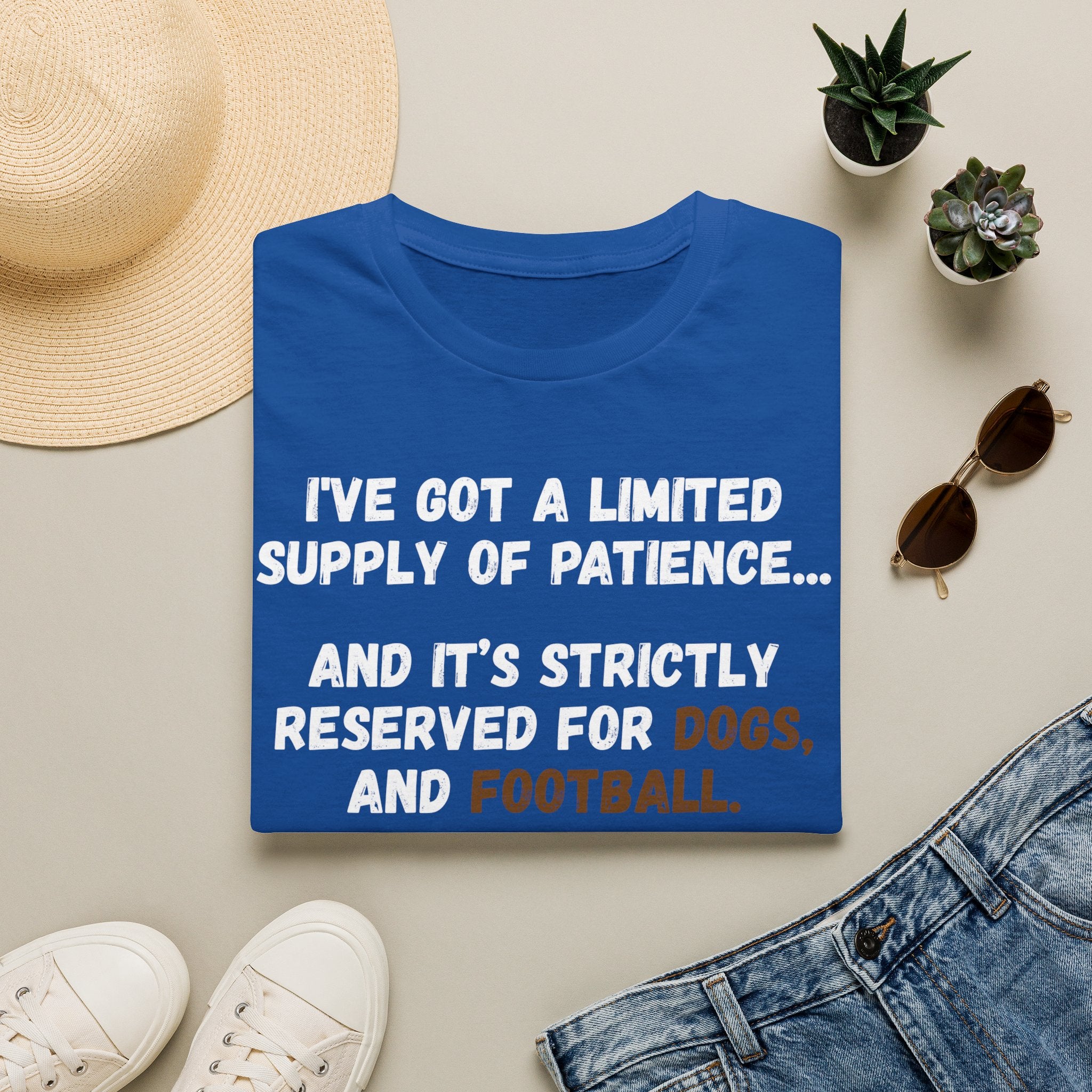 Funny 'Limited Supply of Patience' T-Shirt — Dogs & Football Lover Tee