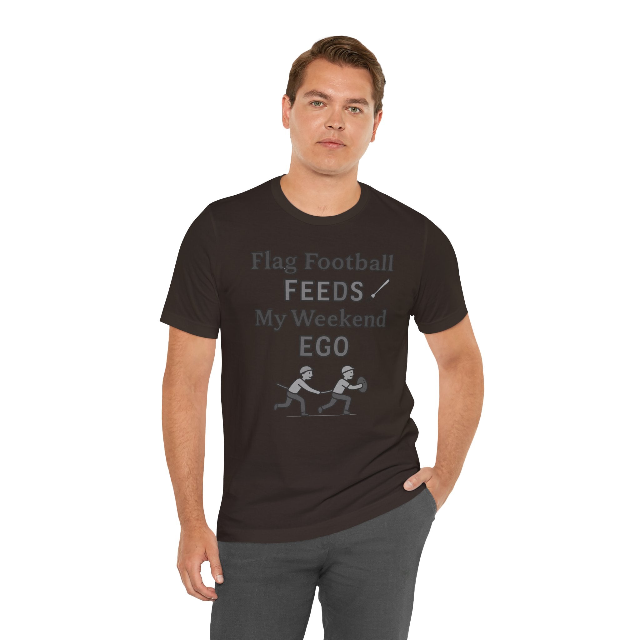 Flag Football Tee — "Flag Football Feeds My Weekend Ego" Casual Sports Shirt