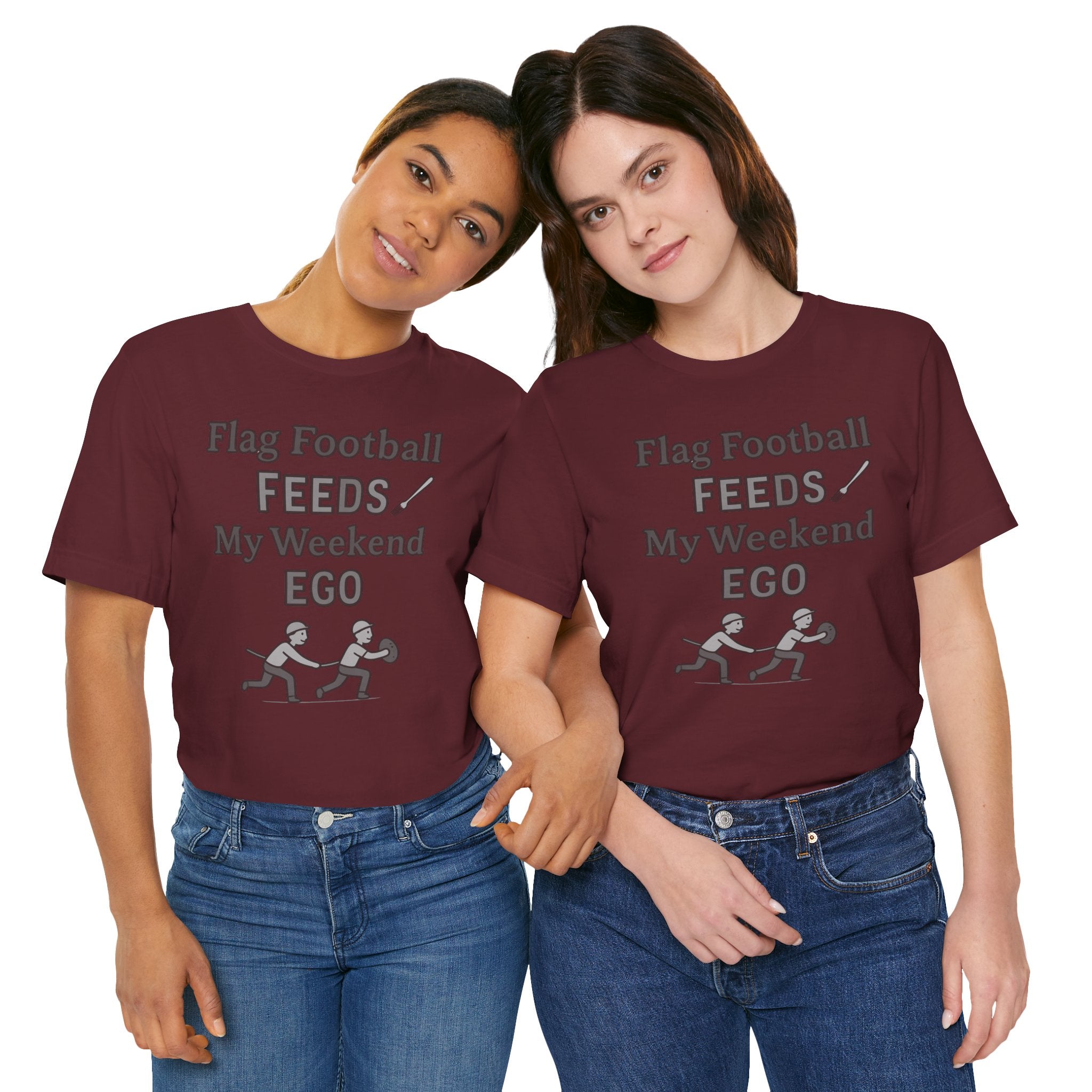 Flag Football Tee — "Flag Football Feeds My Weekend Ego" Casual Sports Shirt