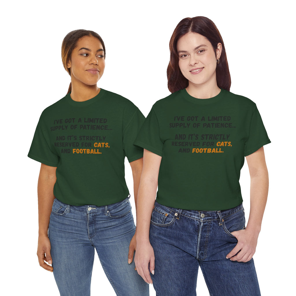 Patience Reserved For Cats and Football T-Shirt