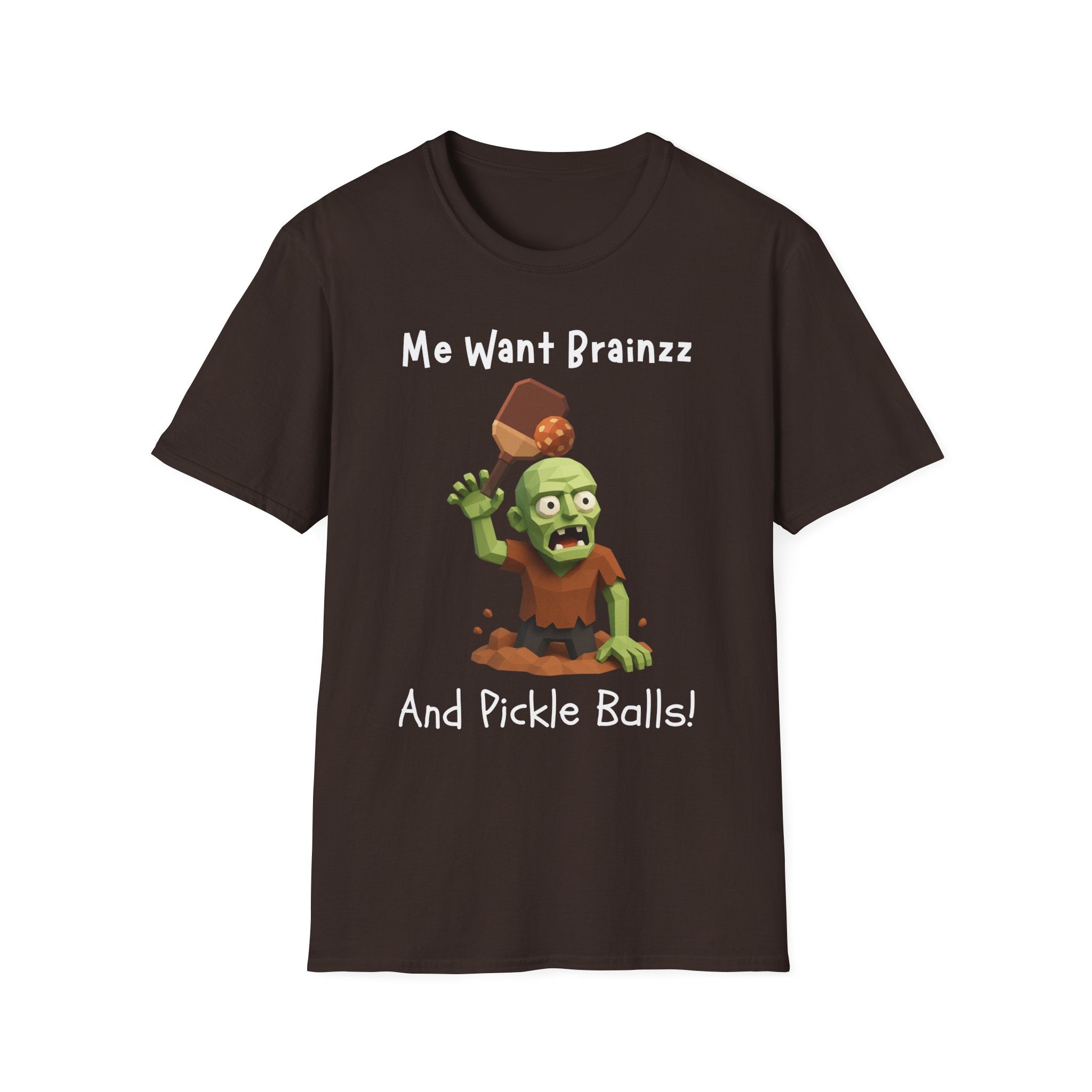 Me Want Brainzz Zombie T‑Shirt — Funny Pickleball Zombie Tee