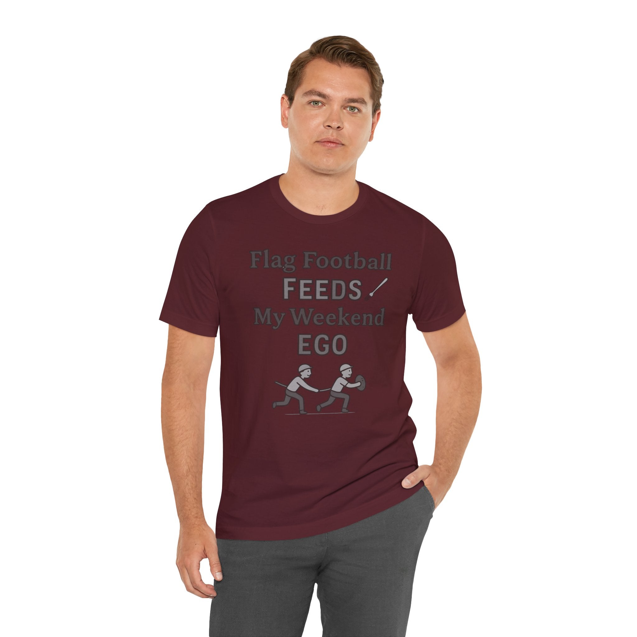 Flag Football Tee — "Flag Football Feeds My Weekend Ego" Casual Sports Shirt