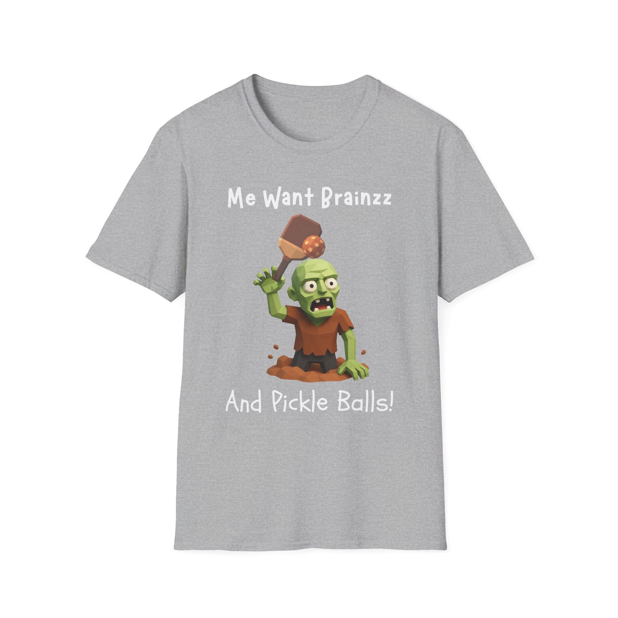 Me Want Brainzz Zombie T‑Shirt — Funny Pickleball Zombie Tee