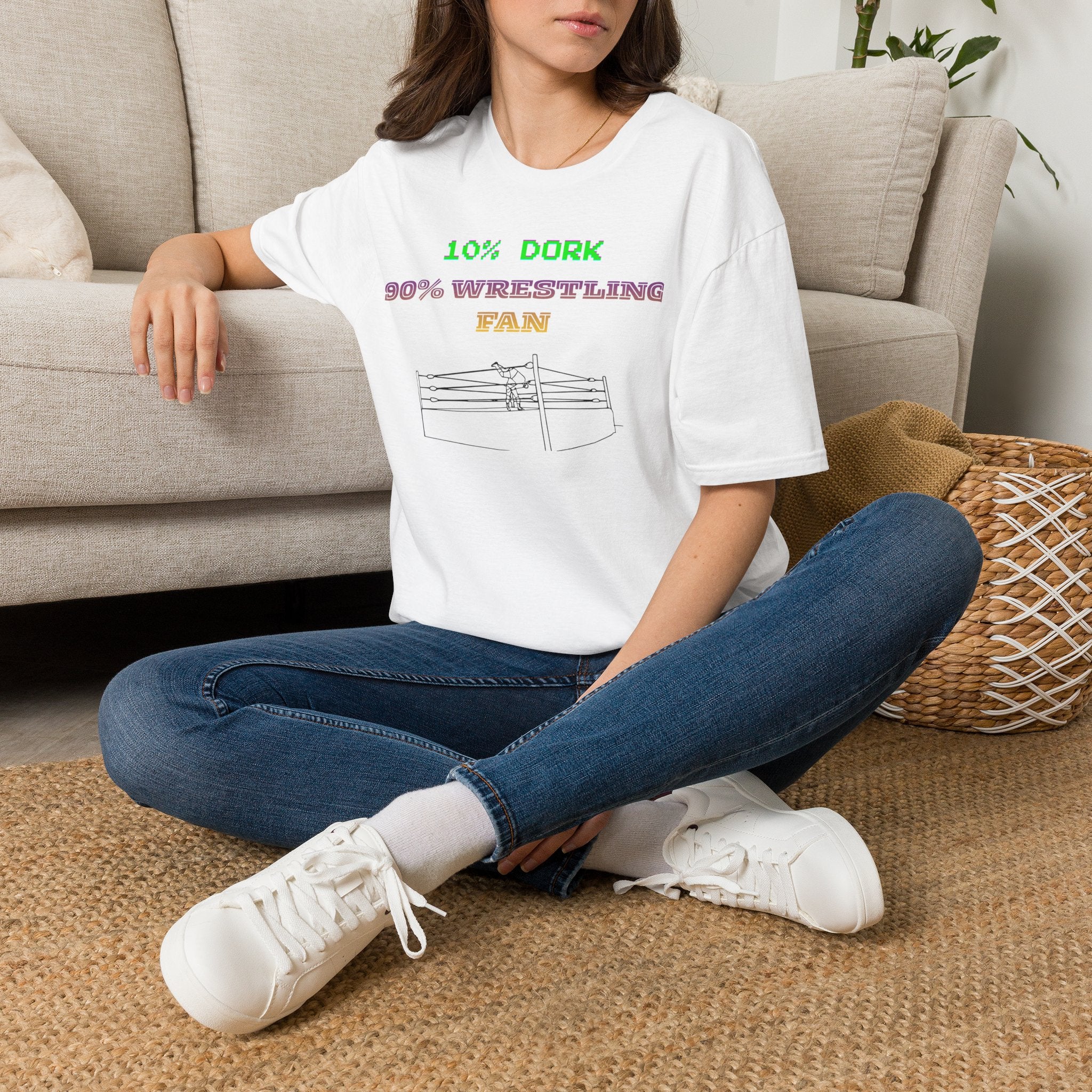 Wrestling Fan T-Shirt — "10% Dork 90% Wrestling Fan" Retro Ring Design