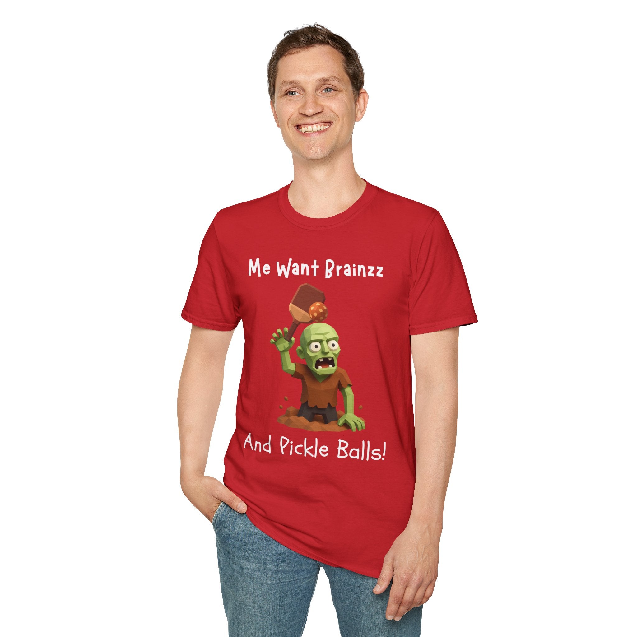 Me Want Brainzz Zombie T‑Shirt — Funny Pickleball Zombie Tee