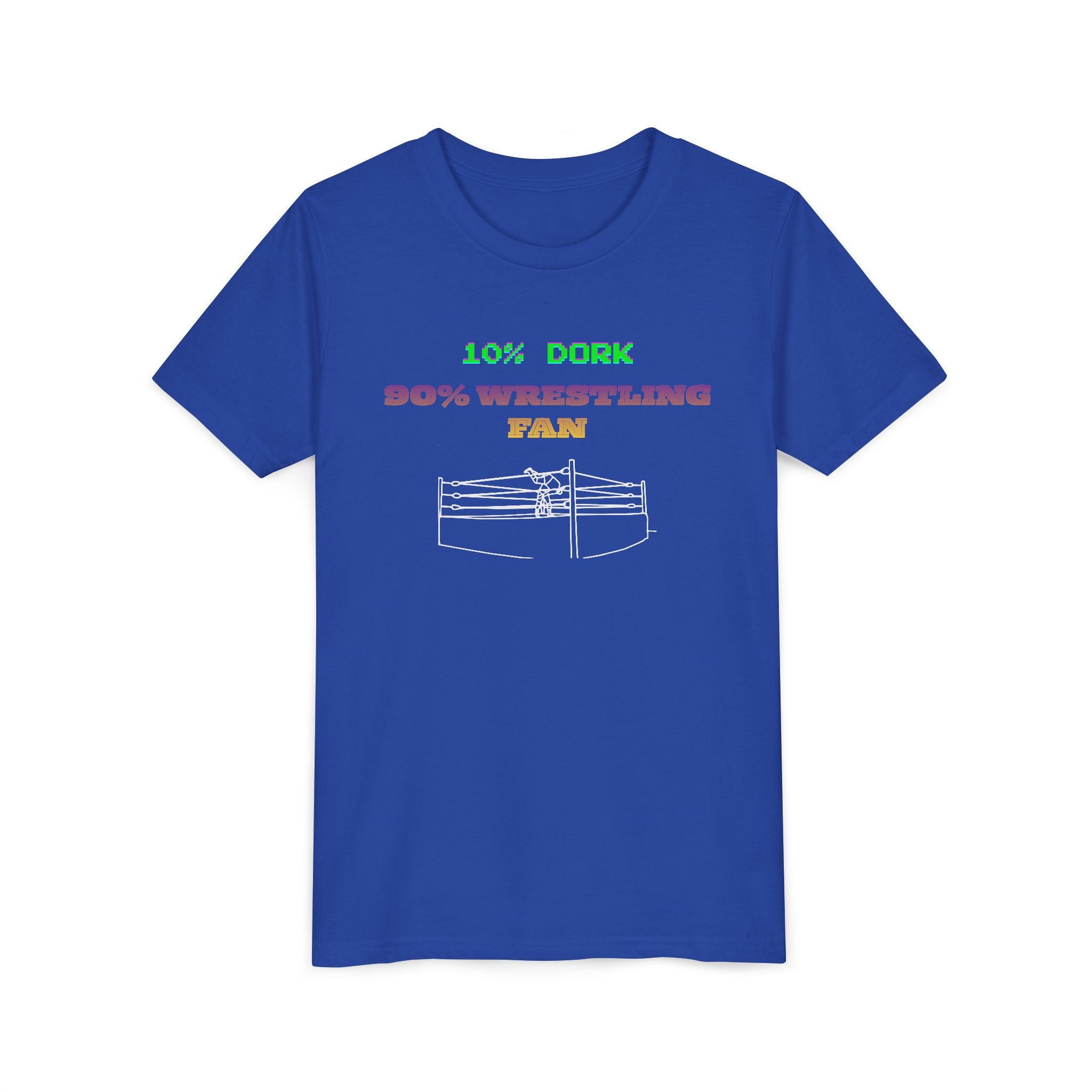 Youth Wrestling Tee - "10% Dork 90% Wrestling Fan" Kids Short Sleeve Shirt