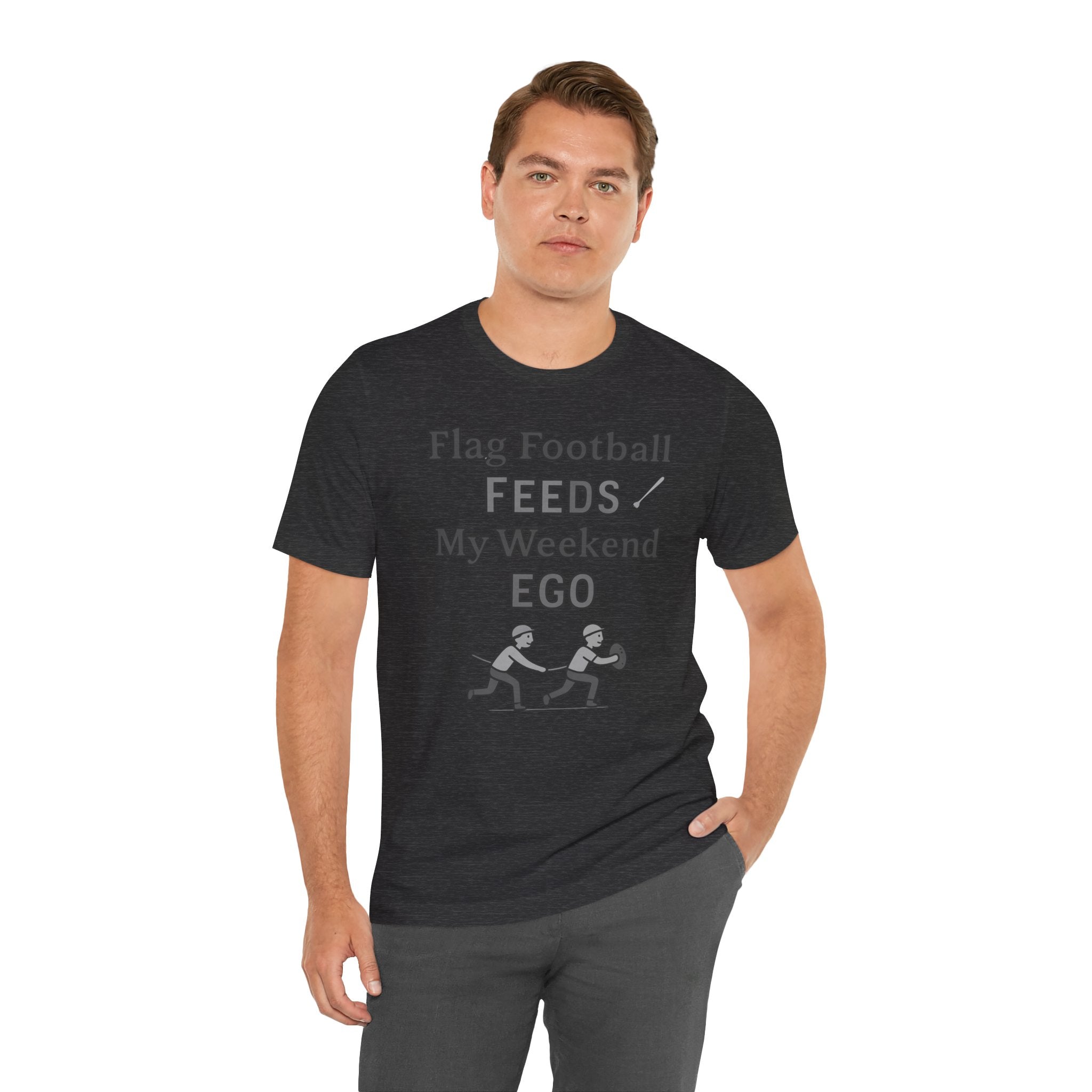 Flag Football Tee — "Flag Football Feeds My Weekend Ego" Casual Sports Shirt