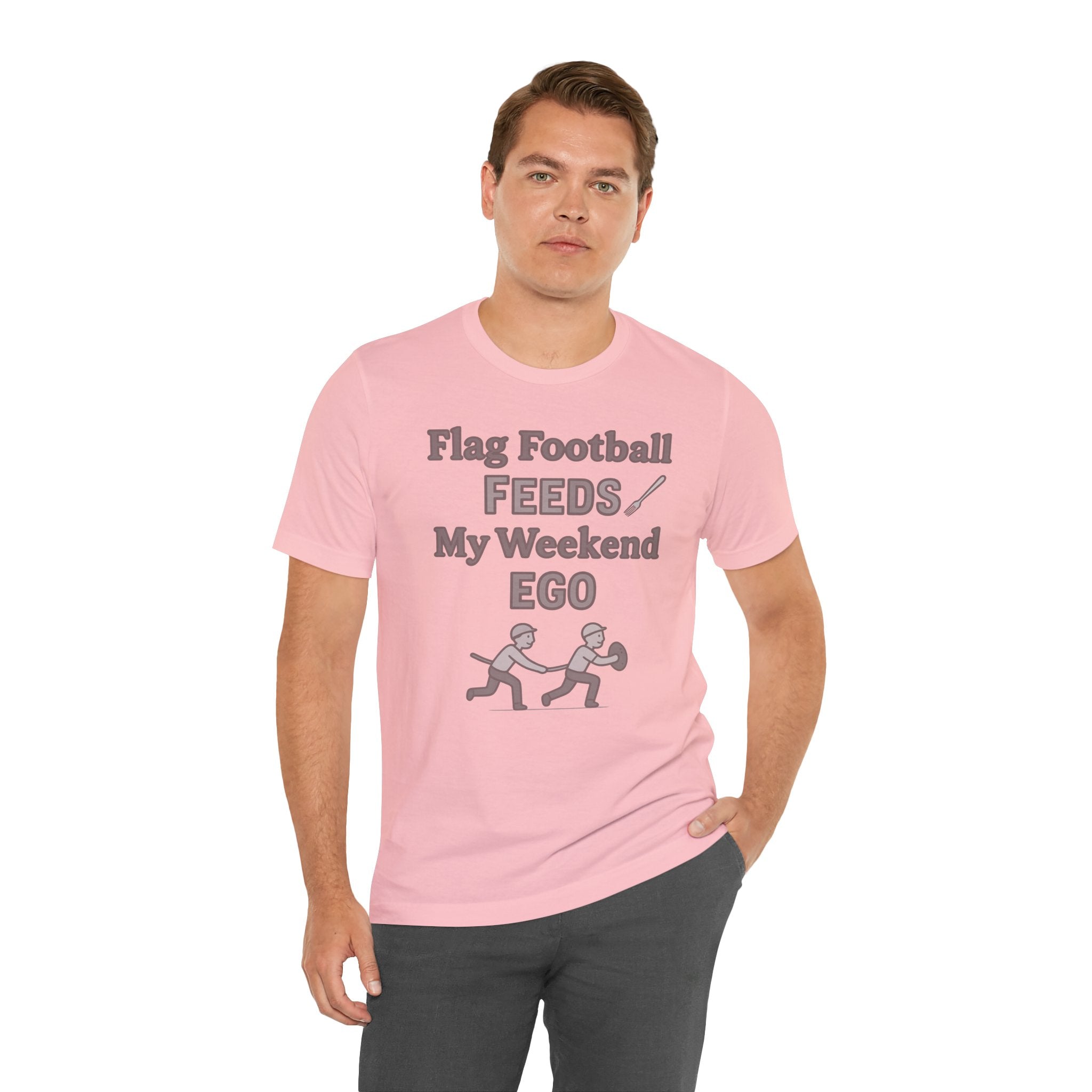 Flag Football Tee — "Flag Football Feeds My Weekend Ego" Casual Sports Shirt