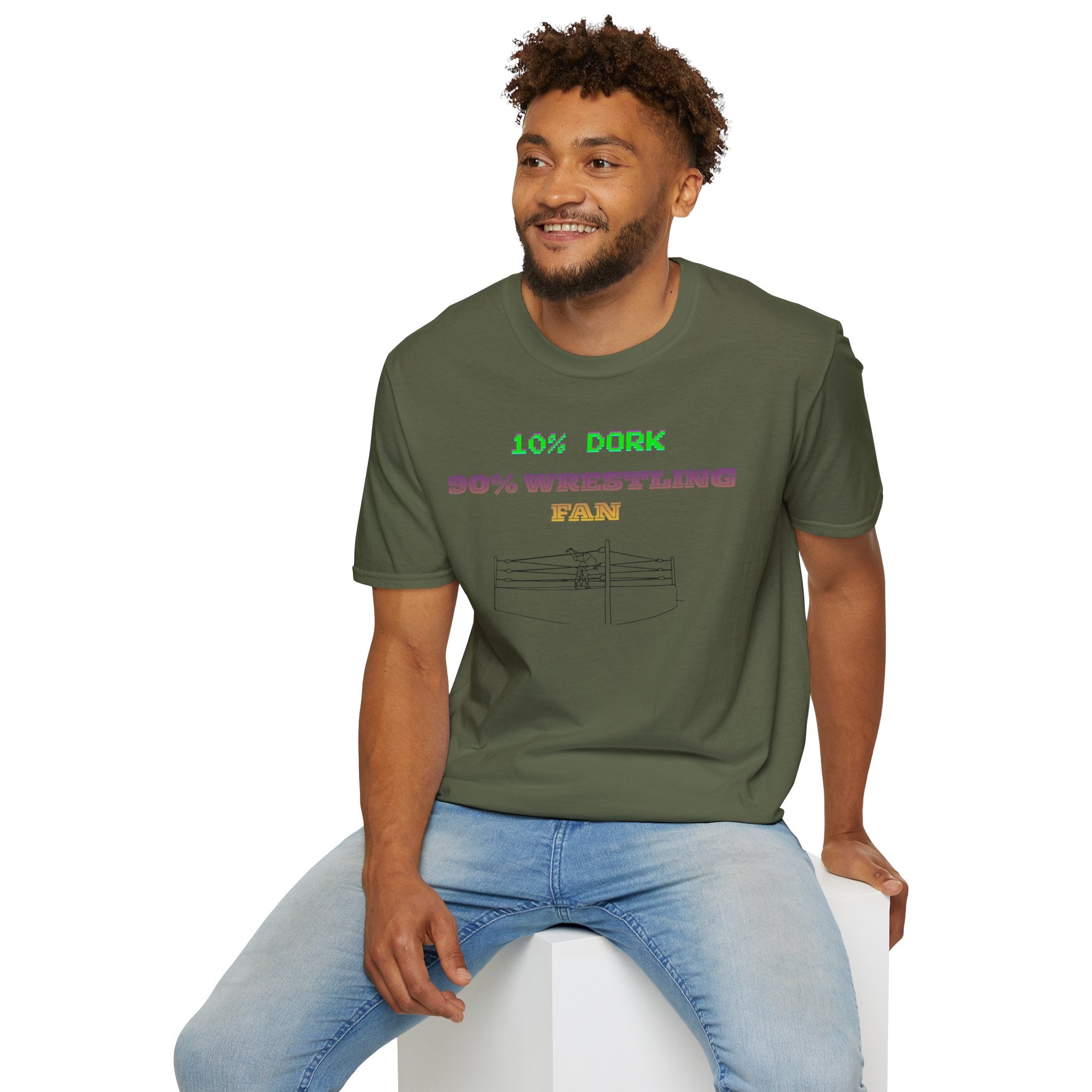 Wrestling Fan T-Shirt — "10% Dork 90% Wrestling Fan" Retro Ring Design
