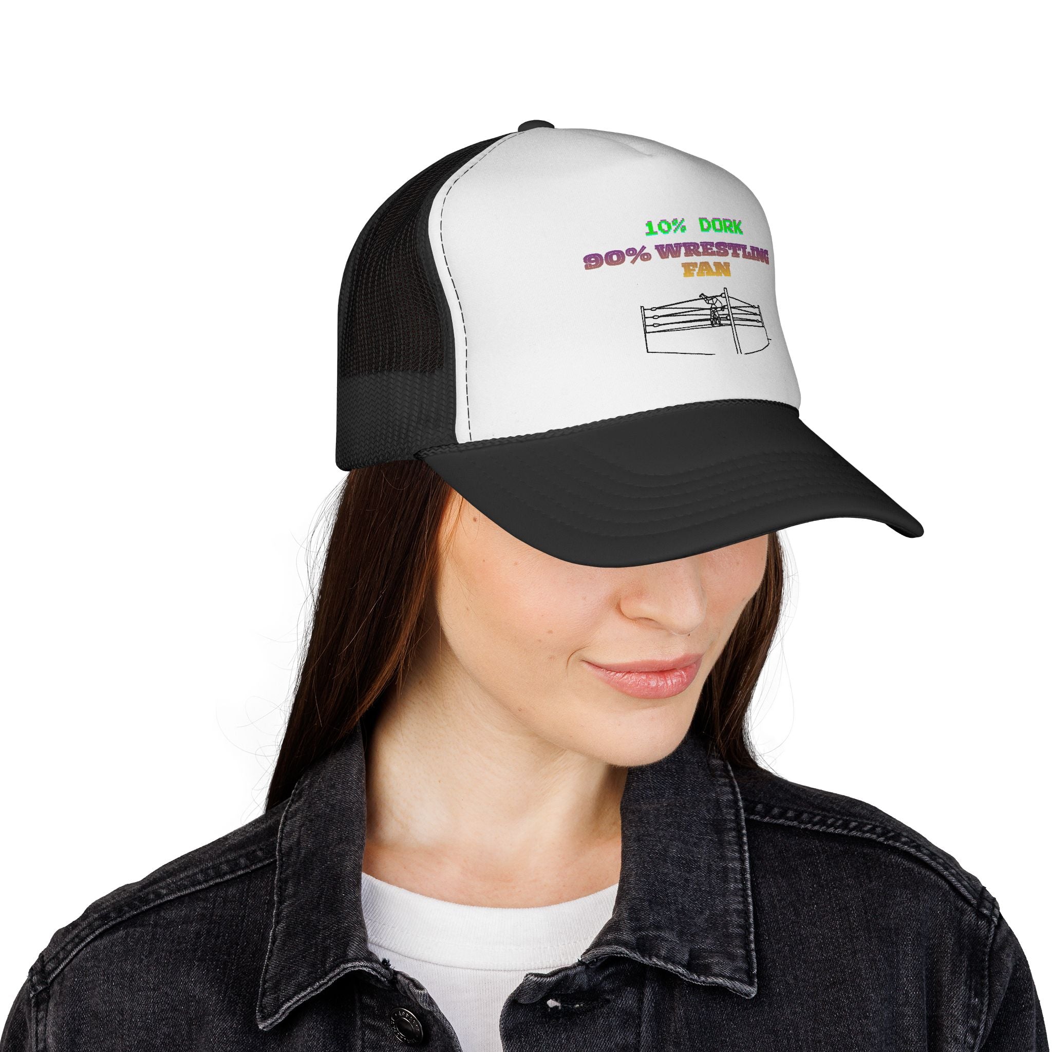 Wrestling Trucker Cap — “10% Dork 90% Wrestling Fan” Mesh Hat
